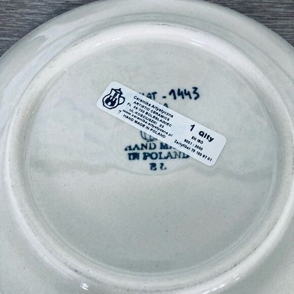 Boleslawiec Unikat Polish Pottery Ceramic Lidded Jar & Saucer Set - Picture 7 of 9